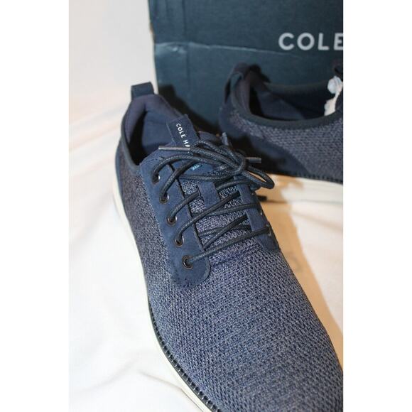 NIB Cole Haan Men's Grand Atlantic Knit Oxford Casual Sneakers Navy‎ Blue SZ 9 - Picture 5 of 7